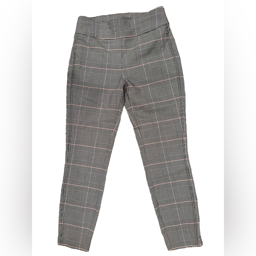 New York & Company 7th Ave, Pull-On Slim-Fit, Houndstooth with Pink, Size M